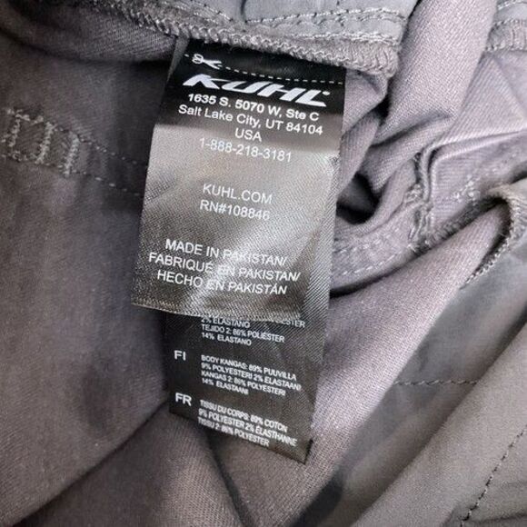 NWT Kuhl Wicking Gray Stretch Kontour Flat Front Skinny Pants Women Size 14 - Picture 6 of 15